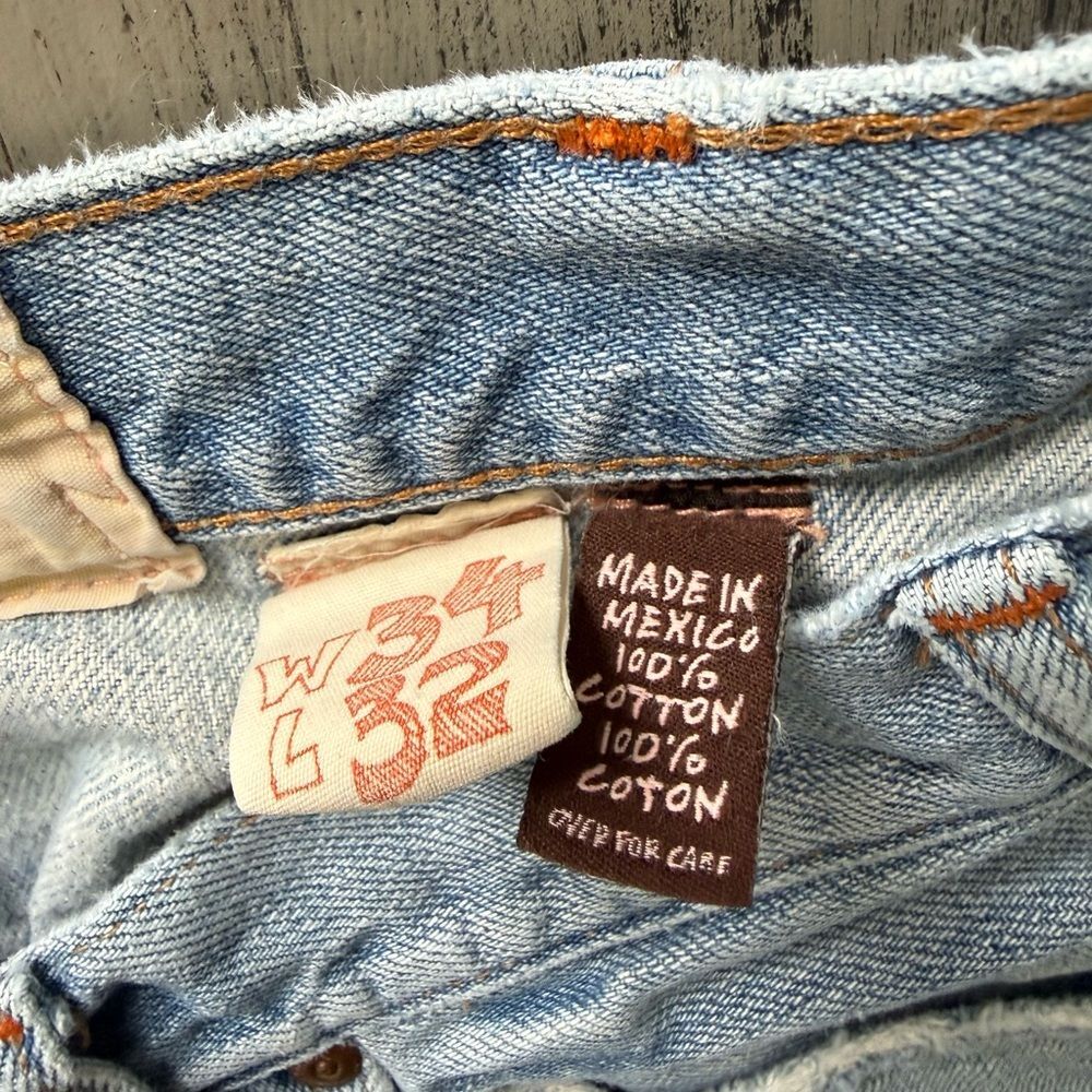 Hollister Men's Light Blue Distressed Jeans Y2K - Picture 8 of 11